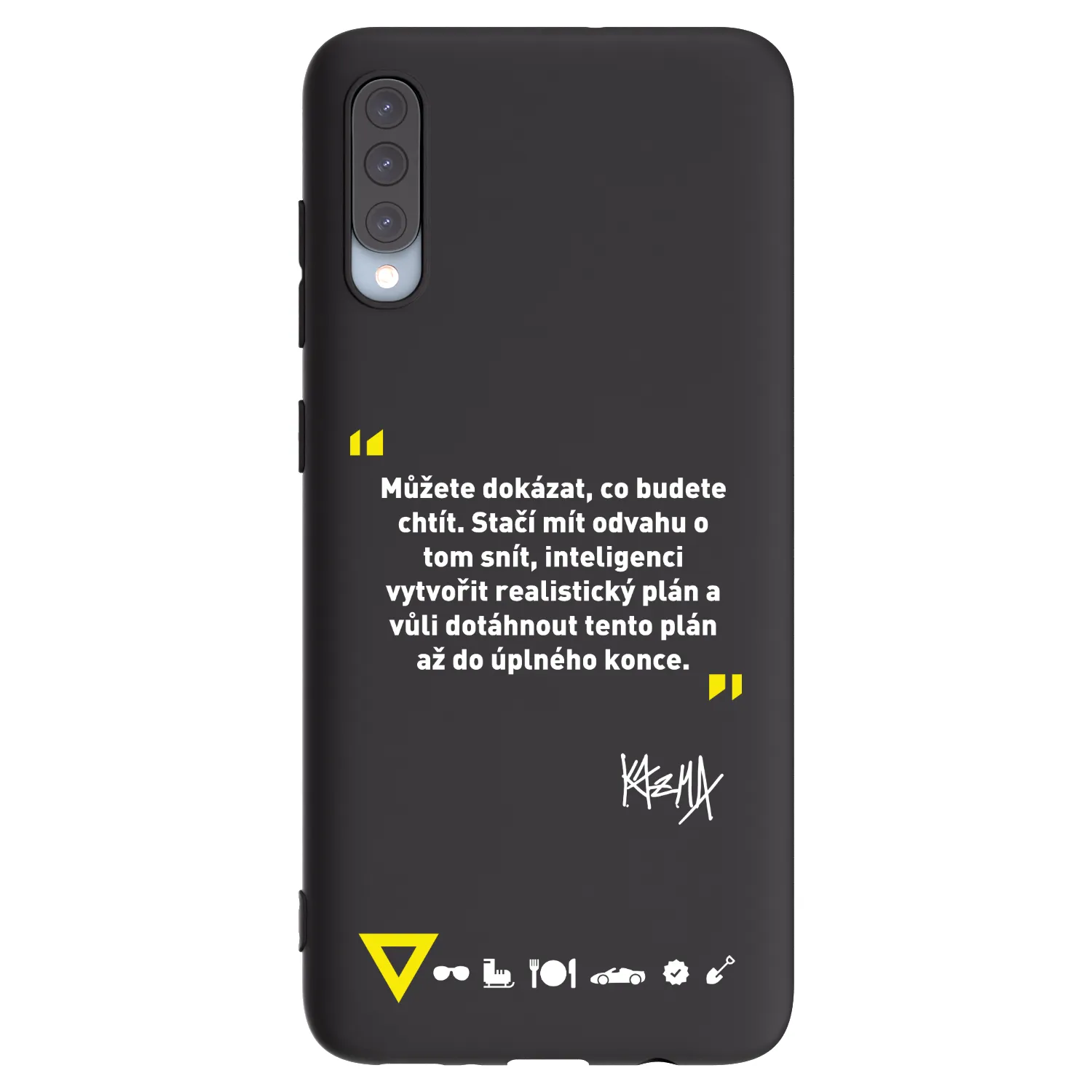 Picasee silikonový černý obal pro Samsung Galaxy A70 A705F - Kazma - MŮŽETE DOKÁZAT, CO BUDETE CHTÍT