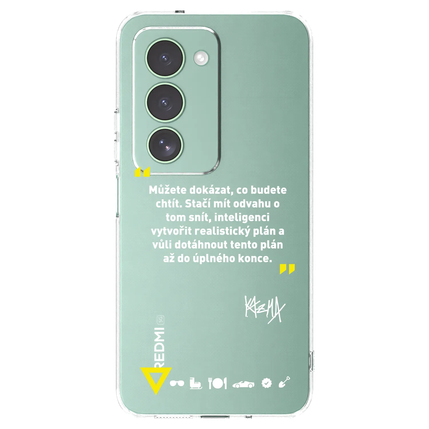 Picasee silikonový průhledný obal pro Xiaomi Redmi 15 5G - Kazma - MŮŽETE DOKÁZAT, CO BUDETE CHTÍT