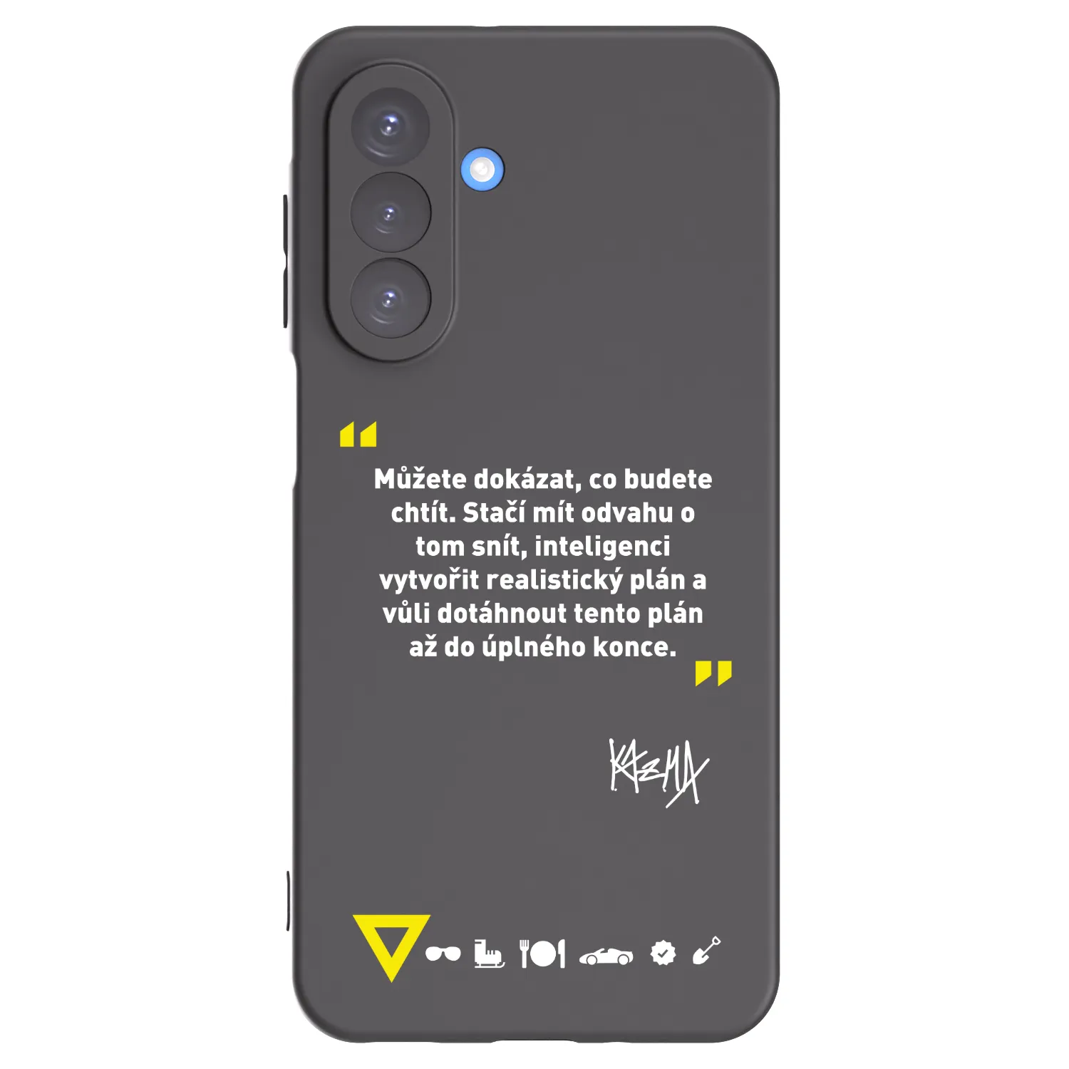 Picasee silikonový černý obal pro Samsung Galaxy A17 5G - Kazma - MŮŽETE DOKÁZAT, CO BUDETE CHTÍT