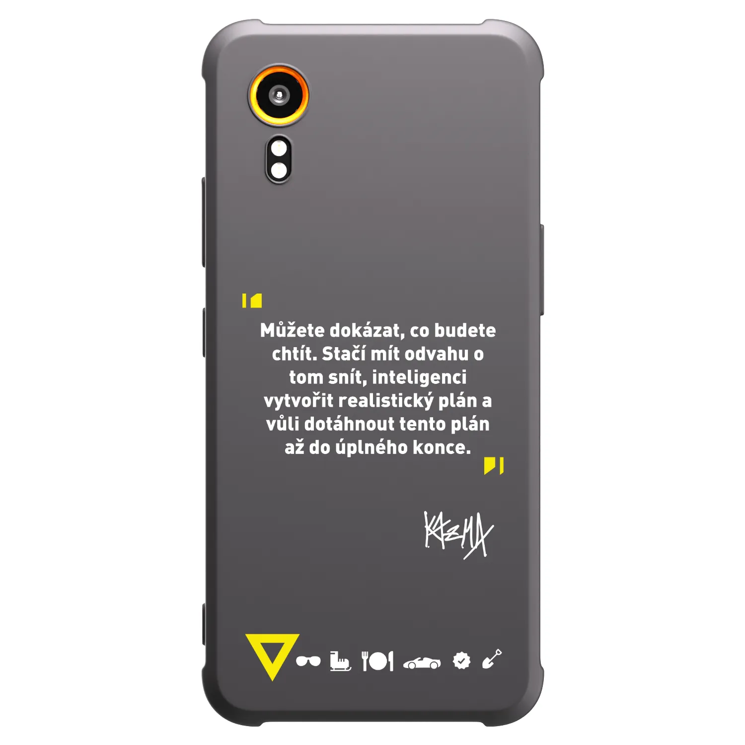 Picasee silikonový černý obal pro Samsung Galaxy Xcover 7 - Kazma - MŮŽETE DOKÁZAT, CO BUDETE CHTÍT