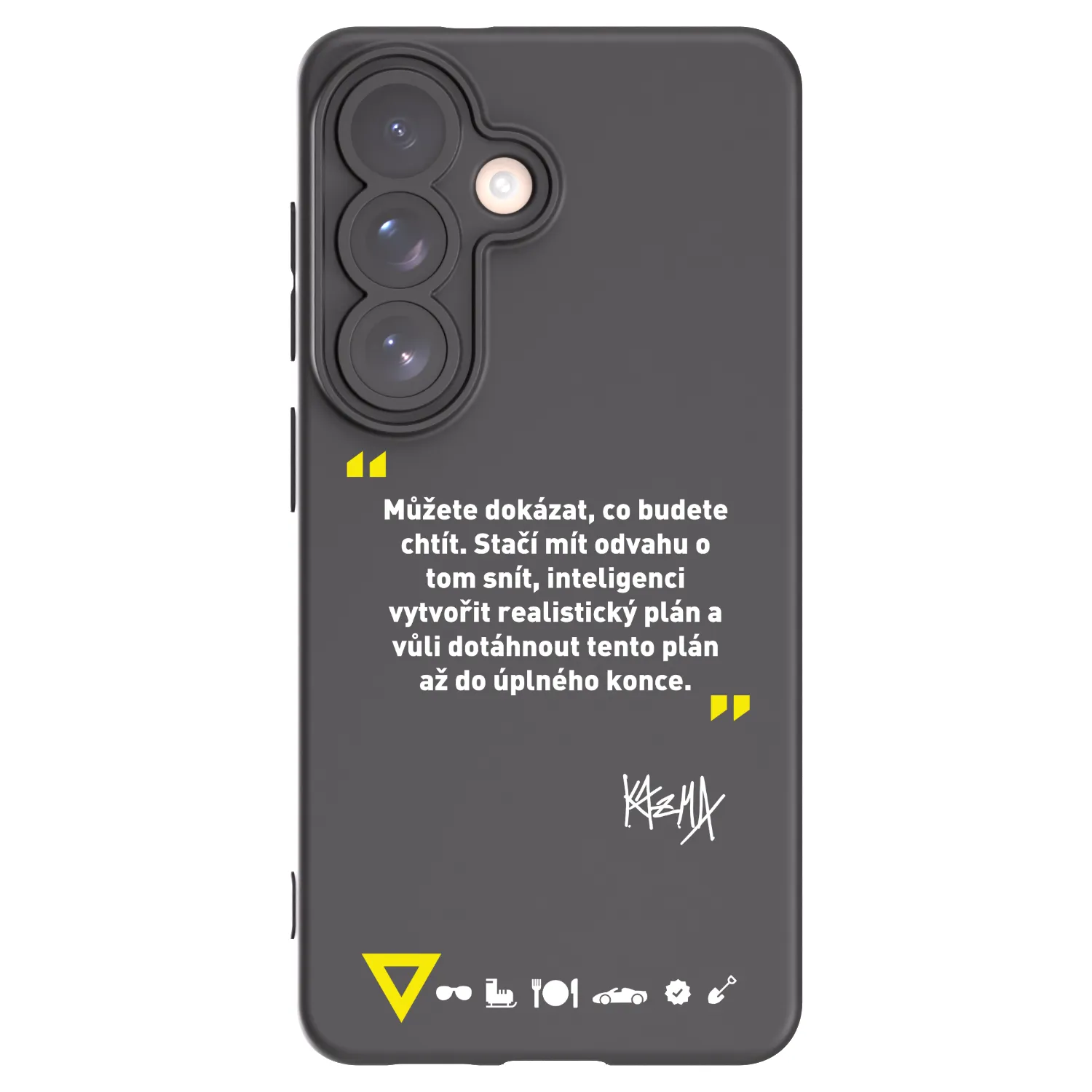 Picasee silikonový černý obal pro Samsung Galaxy S26 - Kazma - MŮŽETE DOKÁZAT, CO BUDETE CHTÍT