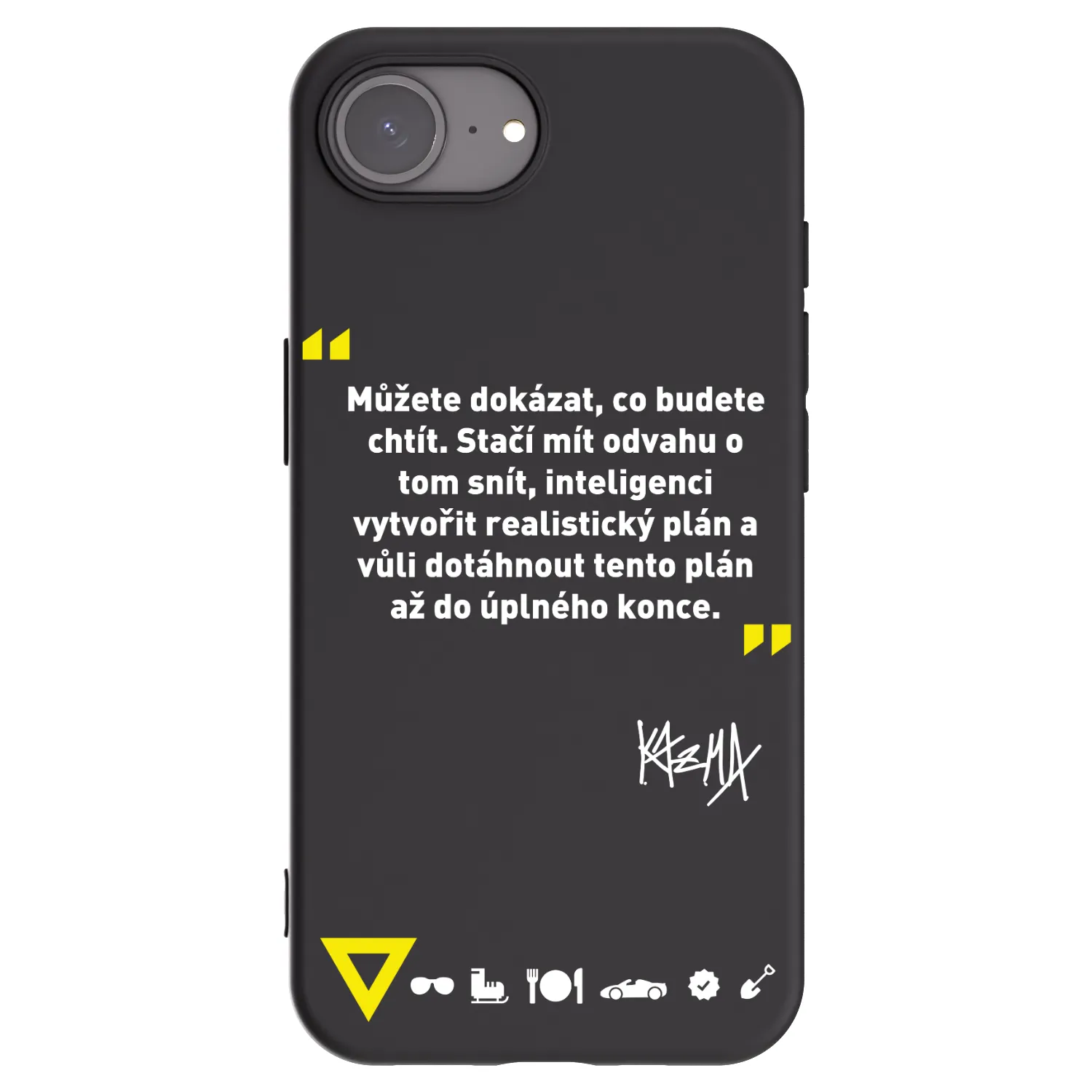 Picasee silikonový černý obal pro Apple iPhone 17e - Kazma - MŮŽETE DOKÁZAT, CO BUDETE CHTÍT
