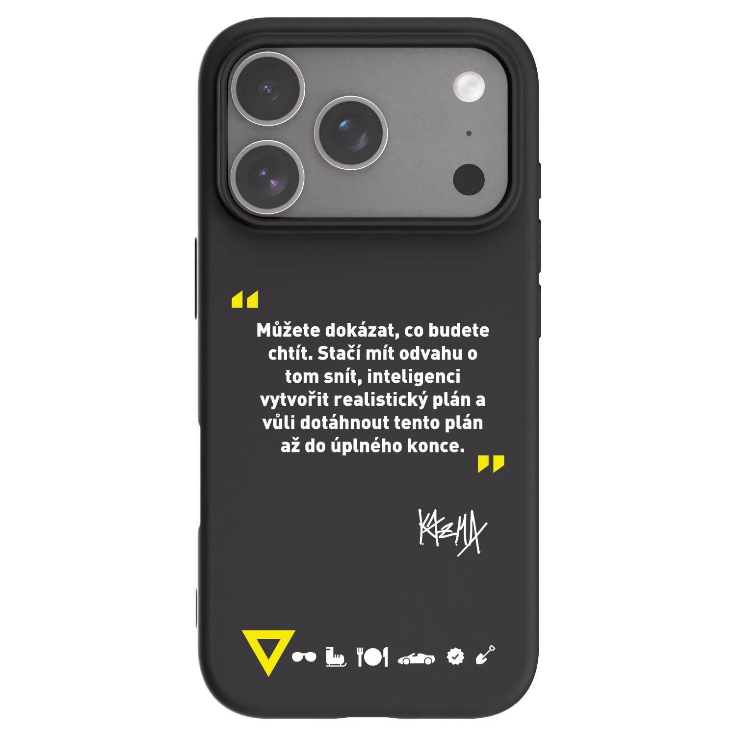 Picasee silikonový černý obal pro Apple iPhone 18 Pro - Kazma - MŮŽETE DOKÁZAT, CO BUDETE CHTÍT