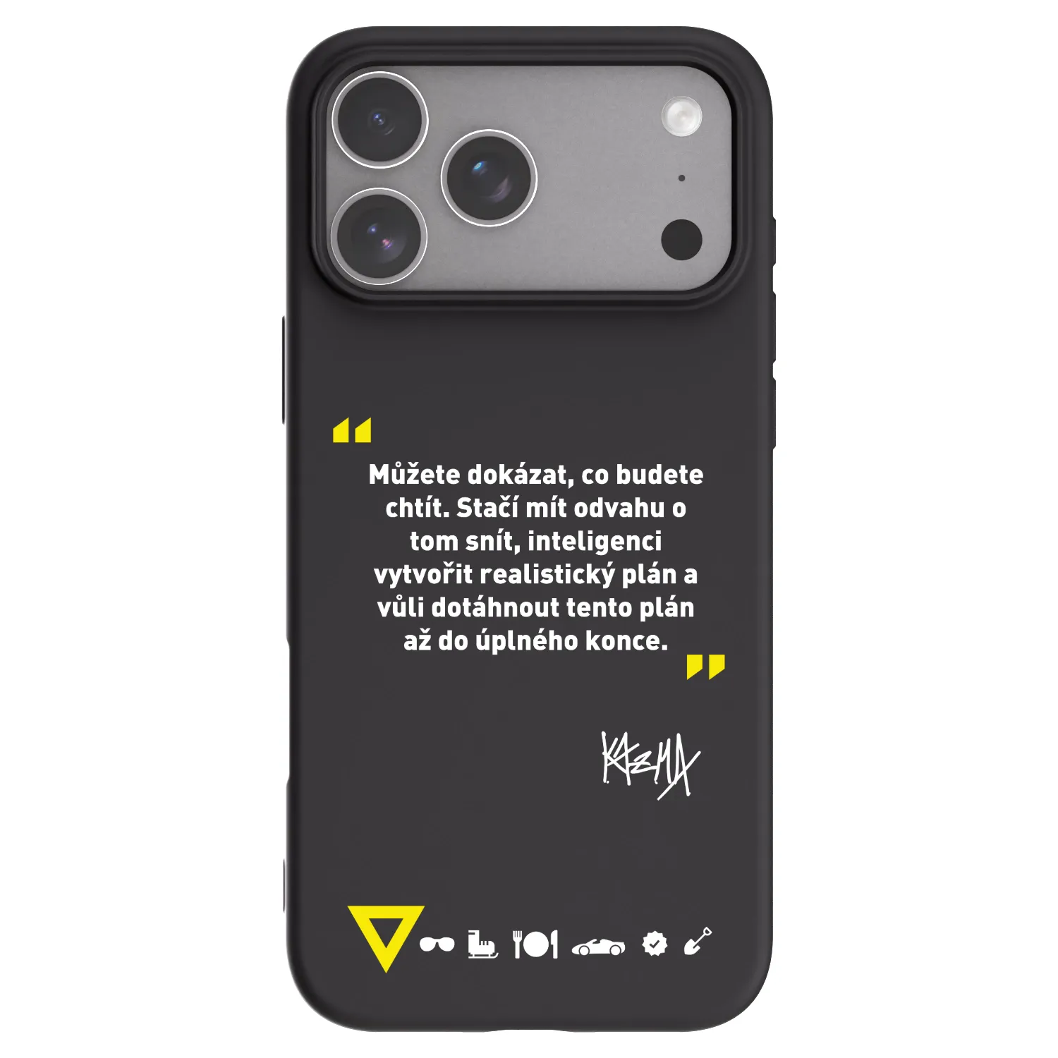 Picasee silikonový černý obal pro Apple iPhone 18 Pro Max - Kazma - MŮŽETE DOKÁZAT, CO BUDETE CHTÍT