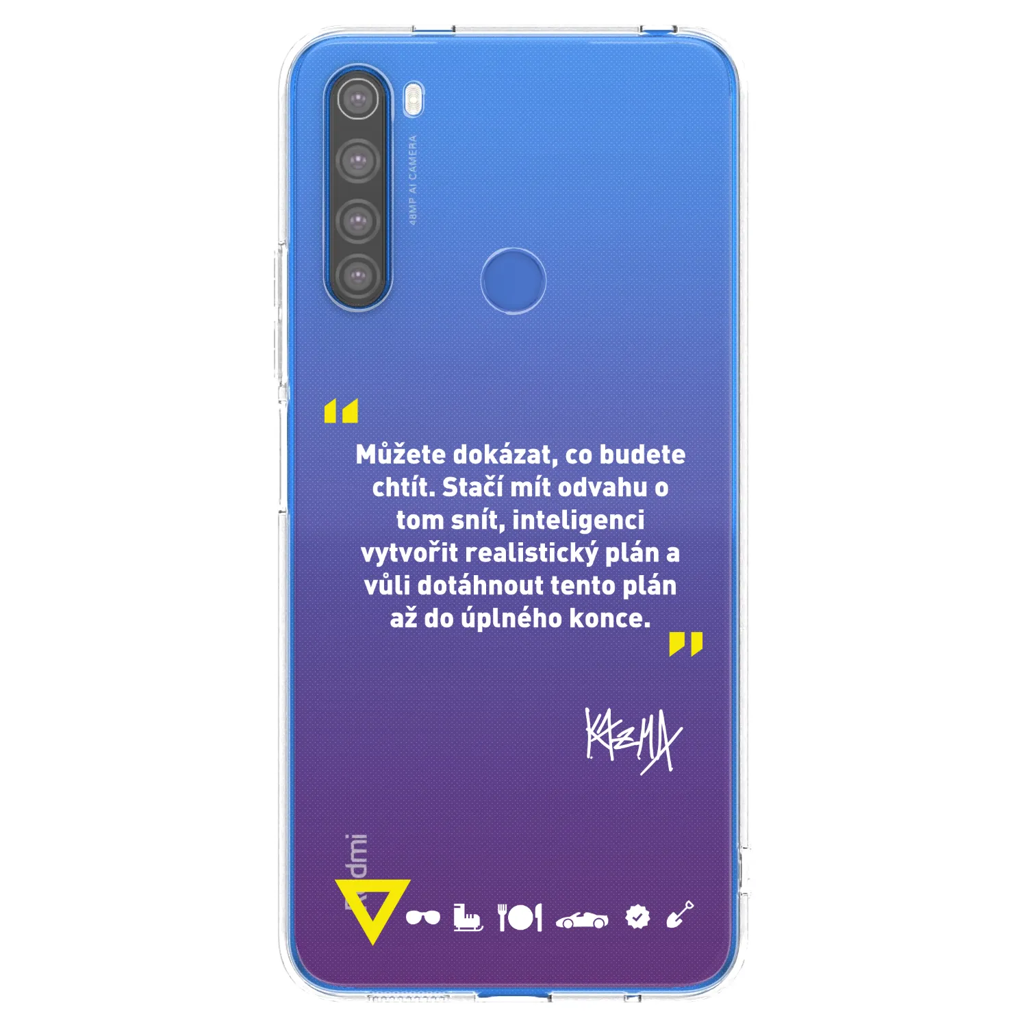 Picasee silikonový průhledný obal pro Xiaomi Redmi Note 8T - Kazma - MŮŽETE DOKÁZAT, CO BUDETE CHTÍT
