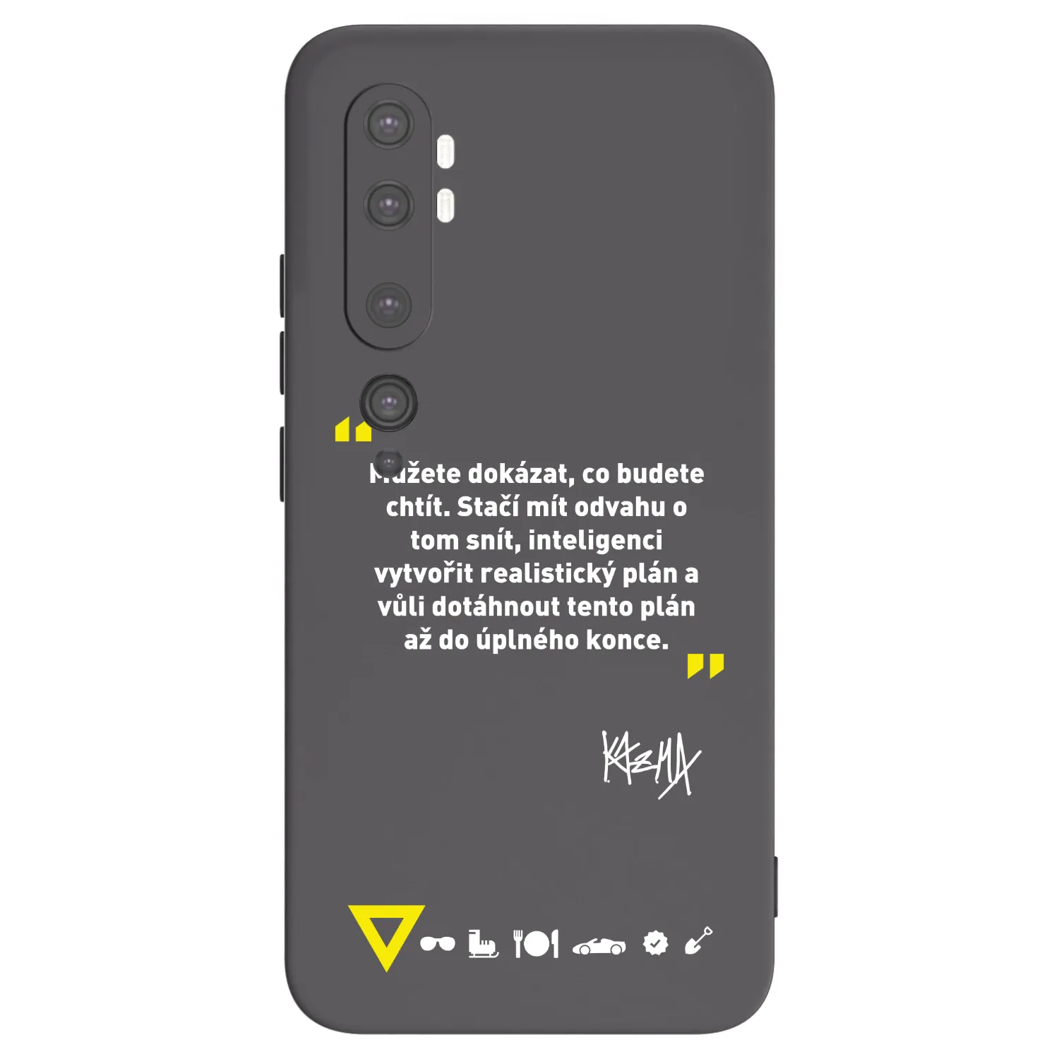 Picasee silikonový černý obal pro Xiaomi Mi Note 10 (Pro) - Kazma - MŮŽETE DOKÁZAT, CO BUDETE CHTÍT