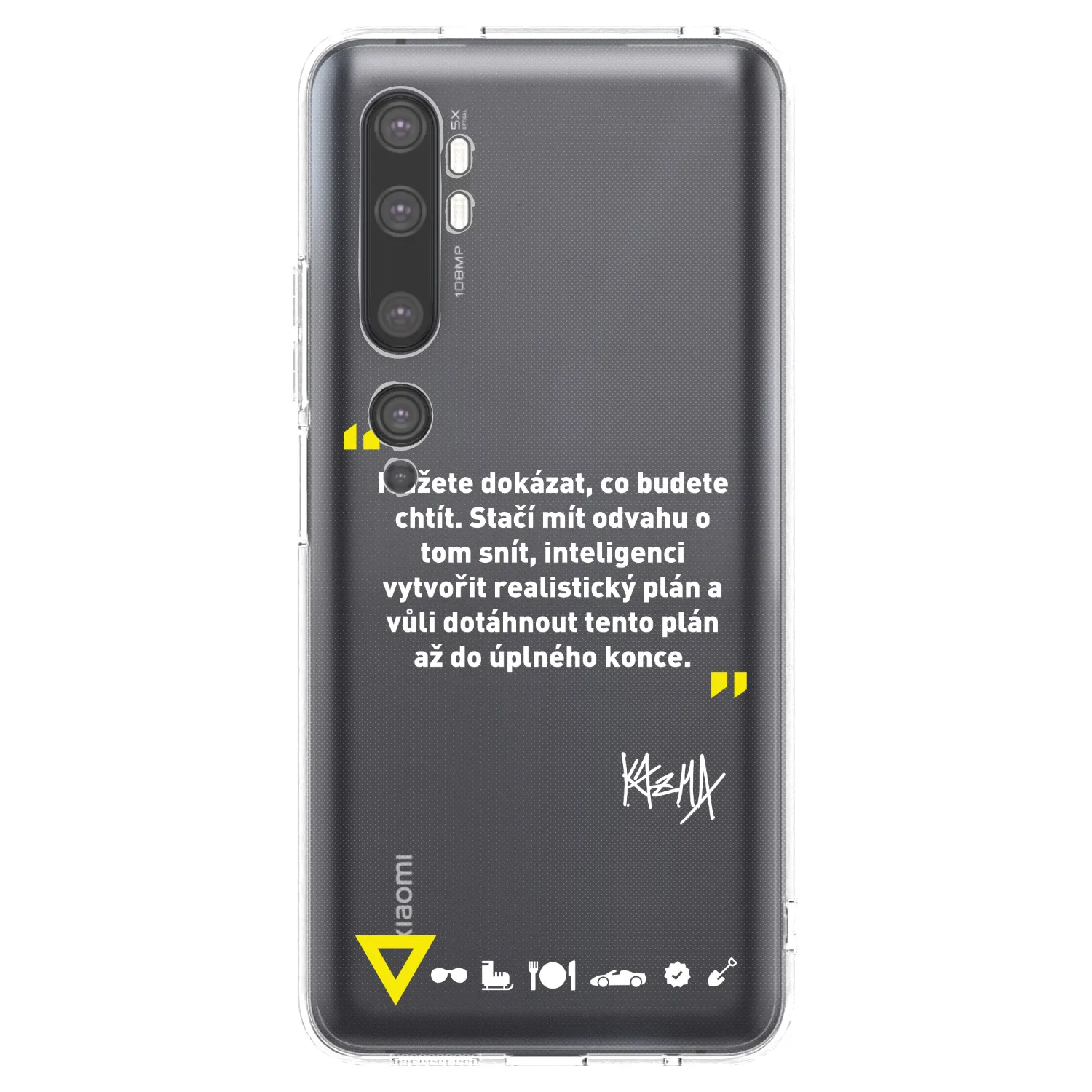 Picasee silikonový průhledný obal pro Xiaomi Mi Note 10 (Pro) - Kazma - MŮŽETE DOKÁZAT, CO BUDETE CHTÍT