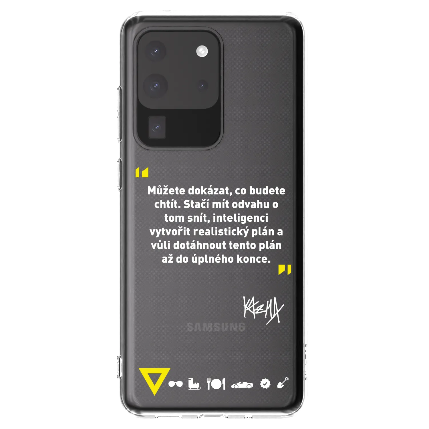 Picasee silikonový průhledný obal pro Samsung Galaxy S20 Ultra 5G G988F - Kazma - MŮŽETE DOKÁZAT, CO BUDETE CHTÍT