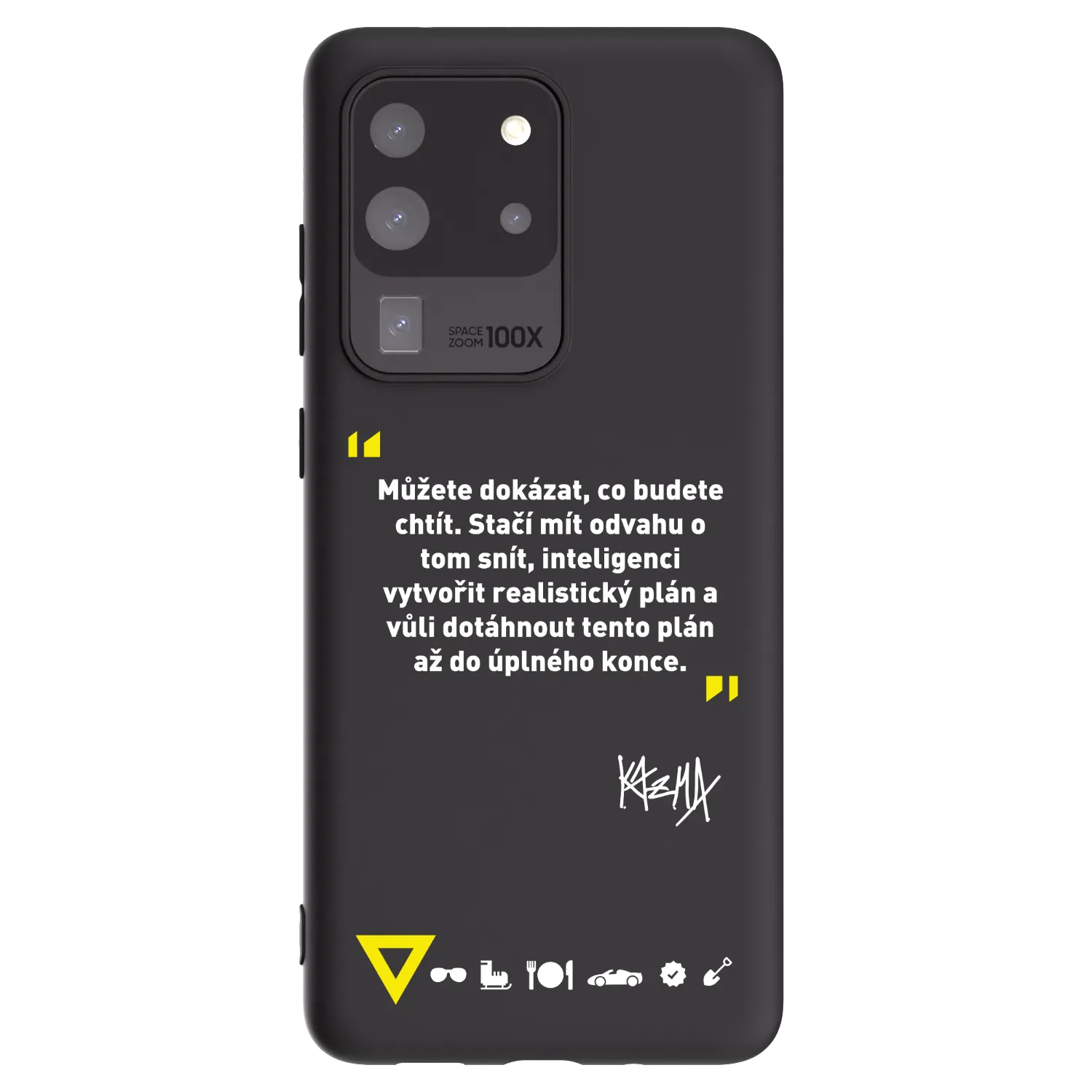Picasee silikonový černý obal pro Samsung Galaxy S20 Ultra 5G G988F - Kazma - MŮŽETE DOKÁZAT, CO BUDETE CHTÍT