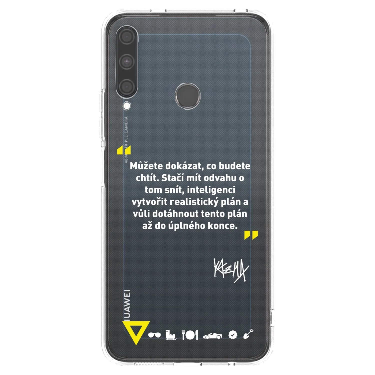 Picasee silikonový průhledný obal pro Huawei P40 Lite E - Kazma - MŮŽETE DOKÁZAT, CO BUDETE CHTÍT