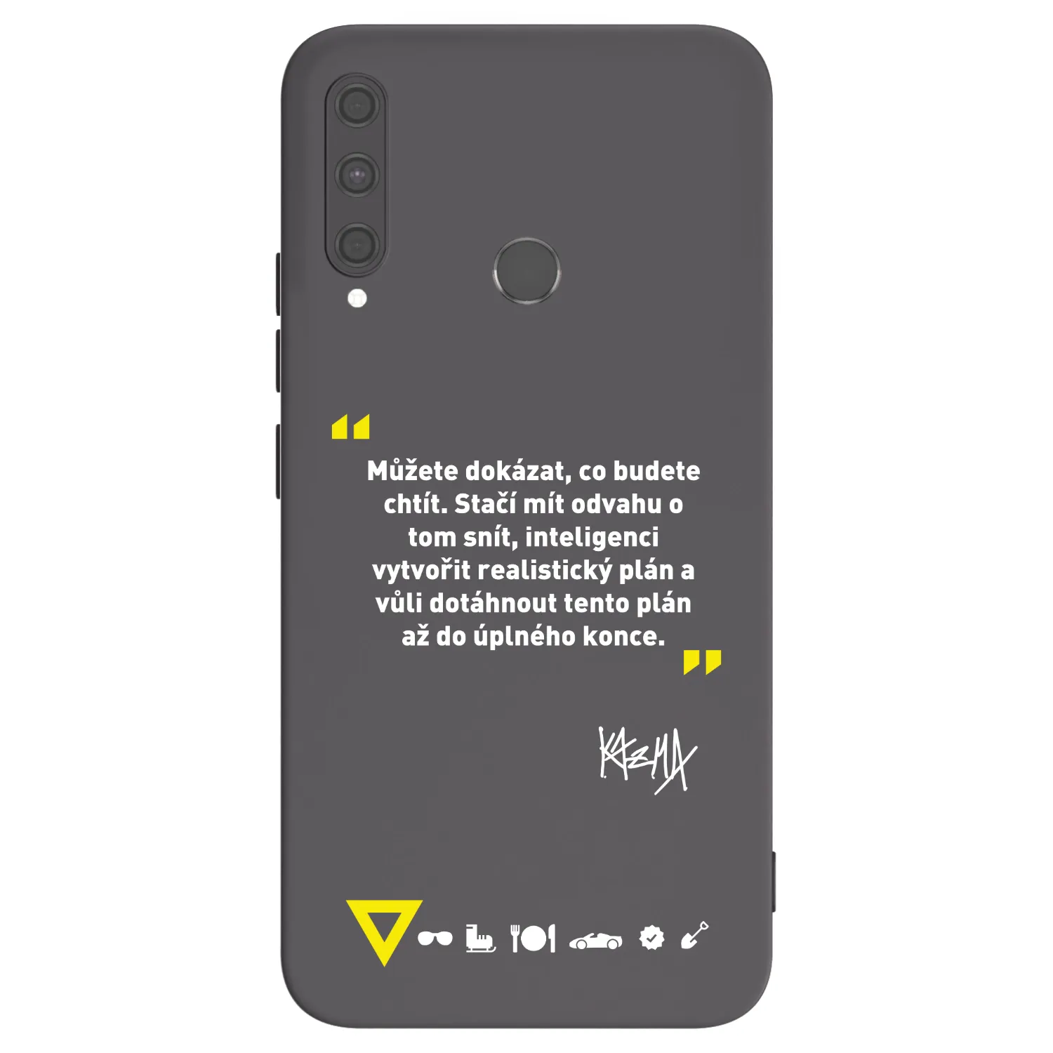 Picasee silikonový černý obal pro Huawei P40 Lite E - Kazma - MŮŽETE DOKÁZAT, CO BUDETE CHTÍT