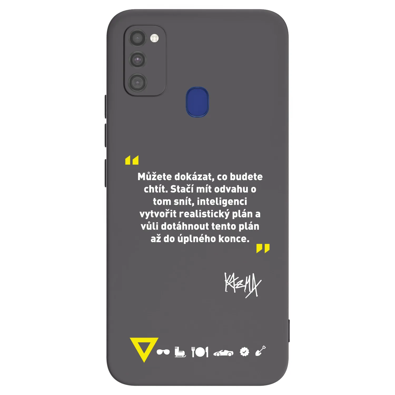 Picasee silikonový černý obal pro Samsung Galaxy M21 M215F - Kazma - MŮŽETE DOKÁZAT, CO BUDETE CHTÍT