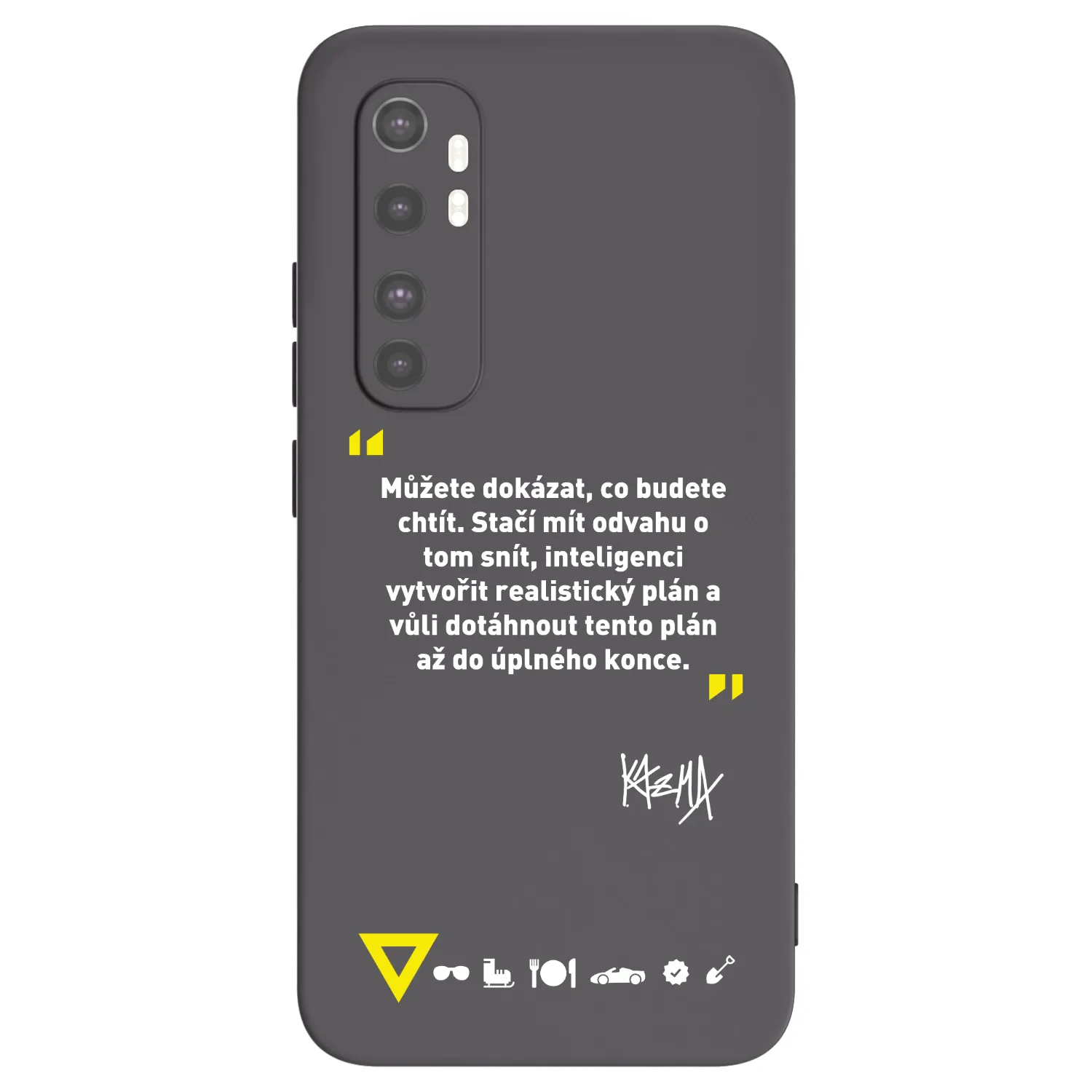 Picasee silikonový černý obal pro Xiaomi Mi Note 10 Lite - Kazma - MŮŽETE DOKÁZAT, CO BUDETE CHTÍT