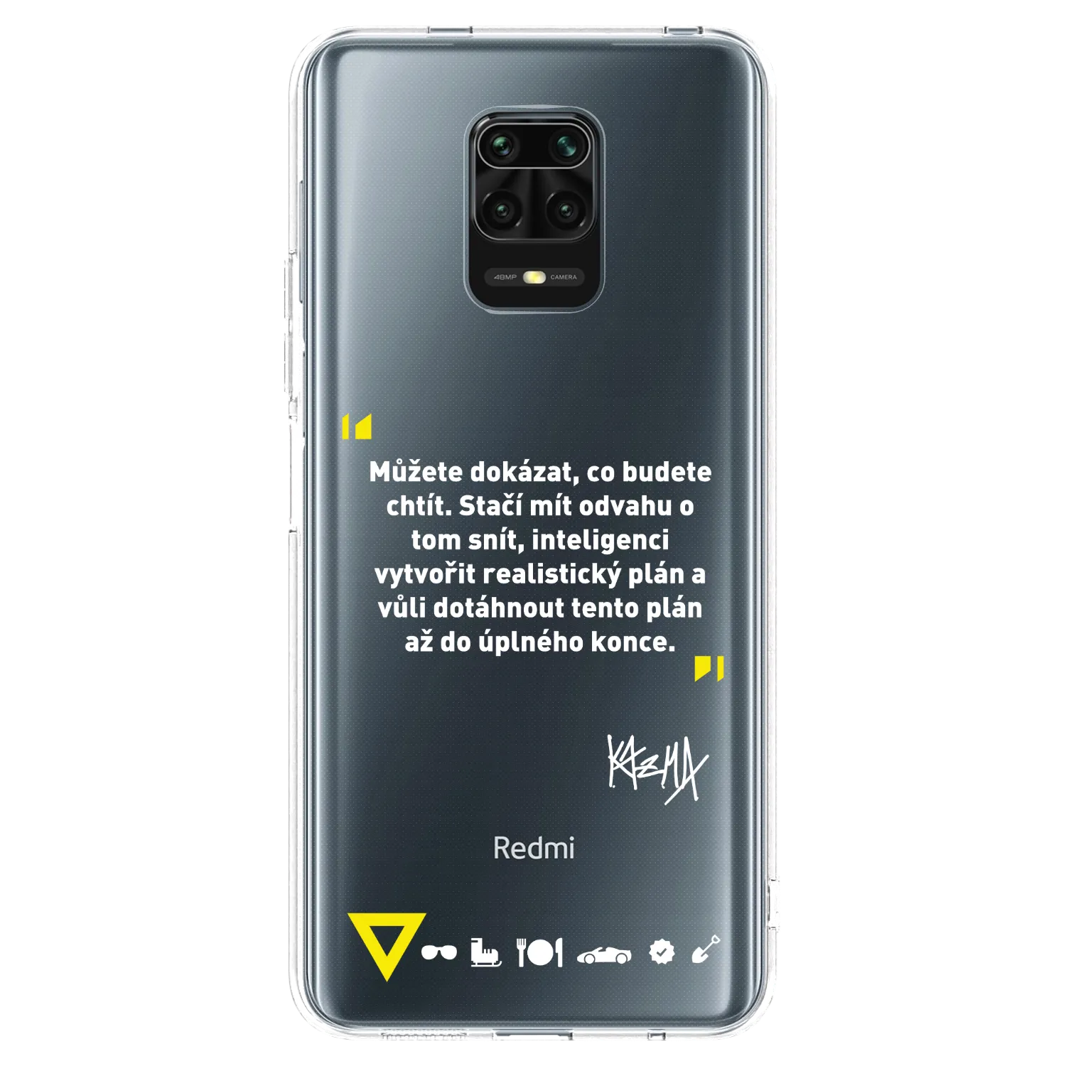 Picasee silikonový průhledný obal pro Xiaomi Redmi Note 9S - Kazma - MŮŽETE DOKÁZAT, CO BUDETE CHTÍT