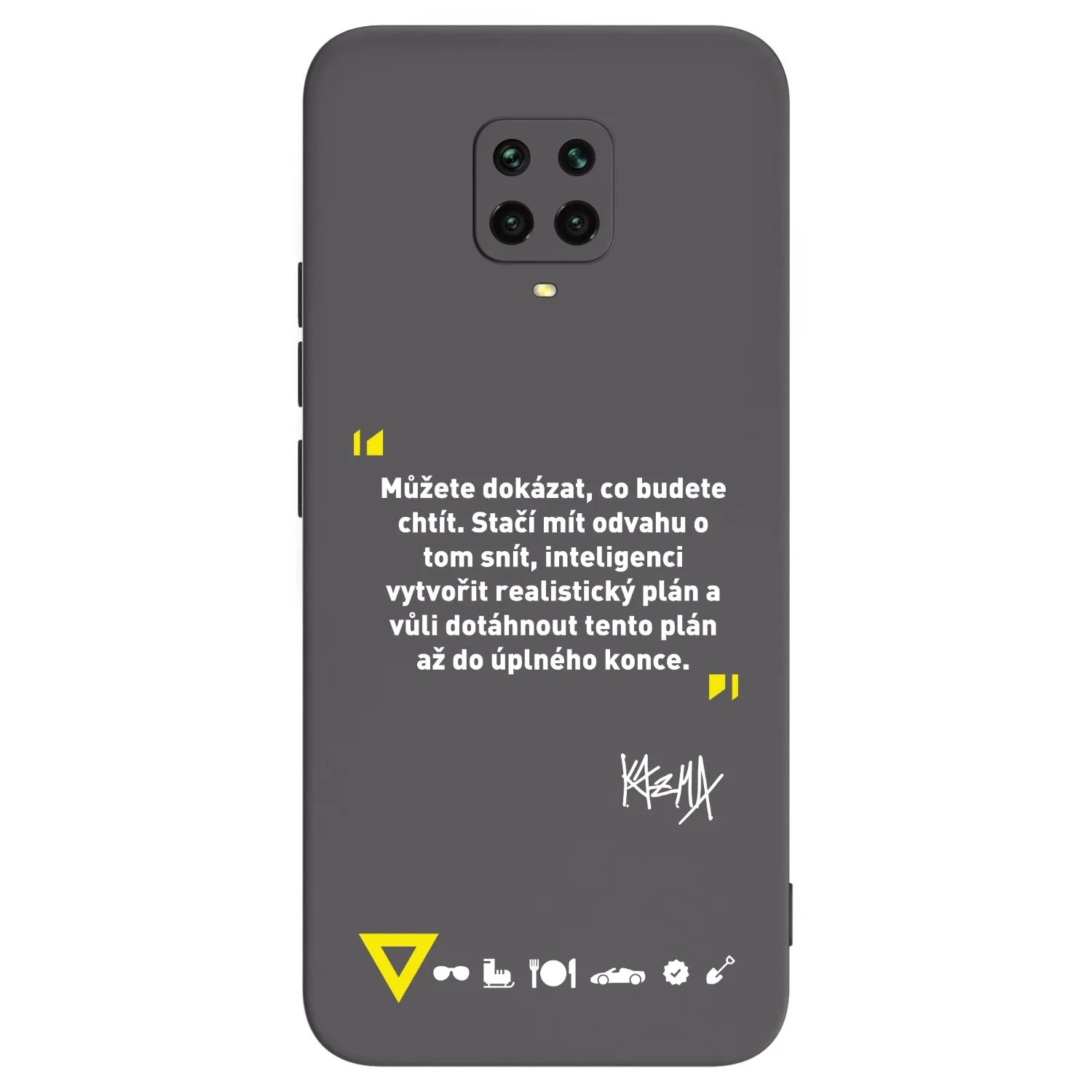 Picasee silikonový černý obal pro Xiaomi Redmi Note 9S - Kazma - MŮŽETE DOKÁZAT, CO BUDETE CHTÍT