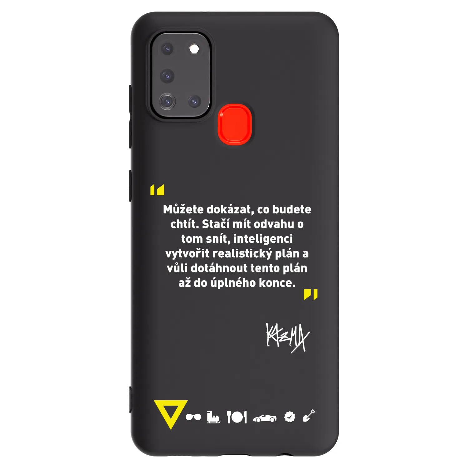 Picasee silikonový černý obal pro Samsung Galaxy A21s - Kazma - MŮŽETE DOKÁZAT, CO BUDETE CHTÍT