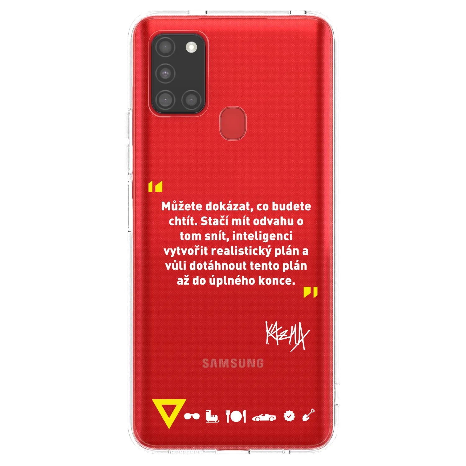 Picasee silikonový průhledný obal pro Samsung Galaxy A21s - Kazma - MŮŽETE DOKÁZAT, CO BUDETE CHTÍT