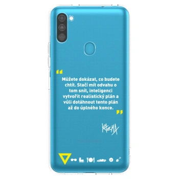 Picasee silikonový průhledný obal pro Samsung Galaxy M11 - Kazma - MŮŽETE DOKÁZAT, CO BUDETE CHTÍT