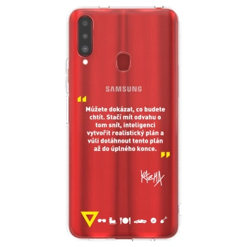 Picasee silikonový průhledný obal pro Samsung Galaxy A20s - Kazma - MŮŽETE DOKÁZAT, CO BUDETE CHTÍT
