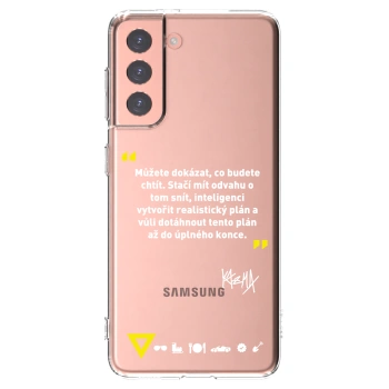 Picasee silikonový průhledný obal pro Samsung Galaxy S21 5G G991B - Kazma - MŮŽETE DOKÁZAT, CO BUDETE CHTÍT