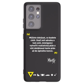 Picasee silikonový černý obal pro Samsung Galaxy S21 Ultra 5G G998B - Kazma - MŮŽETE DOKÁZAT, CO BUDETE CHTÍT
