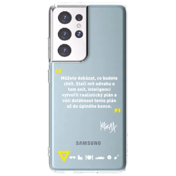 Picasee silikonový průhledný obal pro Samsung Galaxy S21 Ultra 5G G998B - Kazma - MŮŽETE DOKÁZAT, CO BUDETE CHTÍT
