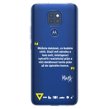 Picasee silikonový průhledný obal pro Motorola Moto G9 Play - Kazma - MŮŽETE DOKÁZAT, CO BUDETE CHTÍT