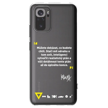 Picasee silikonový průhledný obal pro Xiaomi Redmi Note 10S - Kazma - MŮŽETE DOKÁZAT, CO BUDETE CHTÍT