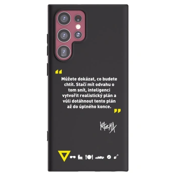 Picasee silikonový černý obal pro Samsung Galaxy S22 Ultra 5G - Kazma - MŮŽETE DOKÁZAT, CO BUDETE CHTÍT