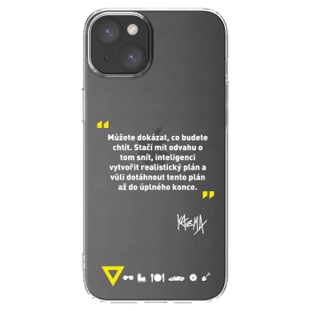 Picasee silikonový průhledný obal pro Apple iPhone 15 Plus - Kazma - MŮŽETE DOKÁZAT, CO BUDETE CHTÍT