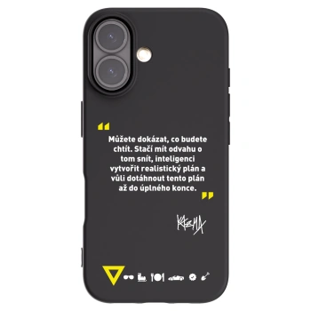 Picasee silikonový černý obal pro Apple iPhone 16 - Kazma - MŮŽETE DOKÁZAT, CO BUDETE CHTÍT