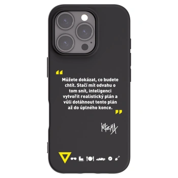Picasee silikonový černý obal pro Apple iPhone 16 Pro - Kazma - MŮŽETE DOKÁZAT, CO BUDETE CHTÍT
