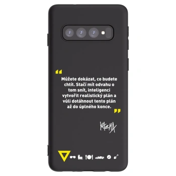 Picasee silikonový černý obal pro Samsung Galaxy S10 G973 - Kazma - MŮŽETE DOKÁZAT, CO BUDETE CHTÍT