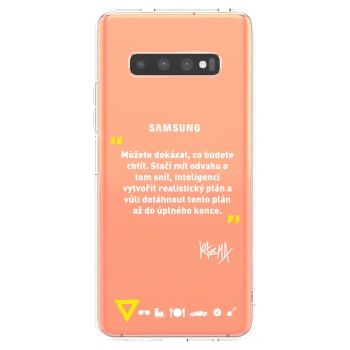 Picasee silikonový průhledný obal pro Samsung Galaxy S10 Plus G975 - Kazma - MŮŽETE DOKÁZAT, CO BUDETE CHTÍT