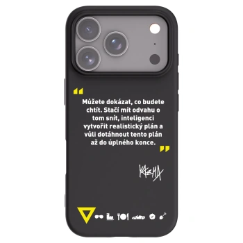 Picasee silikonový černý obal pro Apple iPhone 17 Pro - Kazma - MŮŽETE DOKÁZAT, CO BUDETE CHTÍT