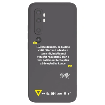 Picasee silikonový černý obal pro Xiaomi Mi Note 10 (Pro) - Kazma - MŮŽETE DOKÁZAT, CO BUDETE CHTÍT