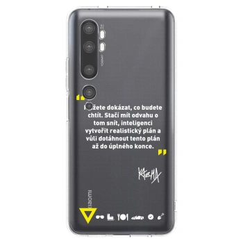 Picasee silikonový průhledný obal pro Xiaomi Mi Note 10 (Pro) - Kazma - MŮŽETE DOKÁZAT, CO BUDETE CHTÍT