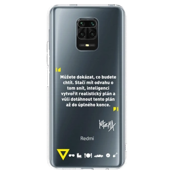 Picasee silikonový průhledný obal pro Xiaomi Redmi Note 9S - Kazma - MŮŽETE DOKÁZAT, CO BUDETE CHTÍT