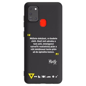 Picasee silikonový černý obal pro Samsung Galaxy A21s - Kazma - MŮŽETE DOKÁZAT, CO BUDETE CHTÍT