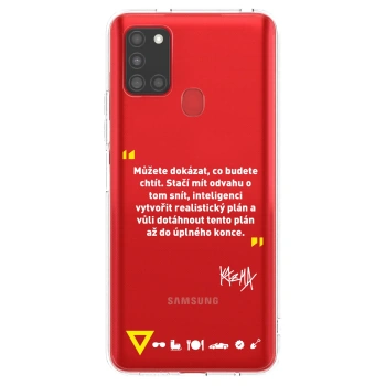 Picasee silikonový průhledný obal pro Samsung Galaxy A21s - Kazma - MŮŽETE DOKÁZAT, CO BUDETE CHTÍT