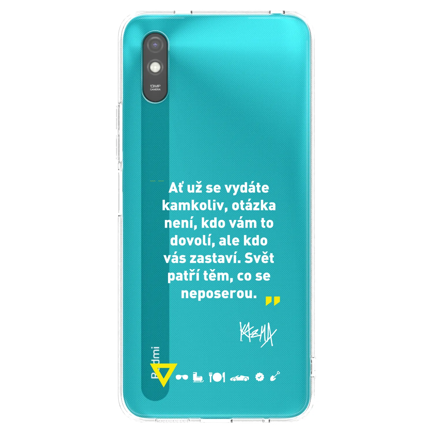 Picasee silikonový průhledný obal pro Xiaomi Redmi 9A - Kazma - SVĚT PATŘÍ TĚM, CO SE NEPOSEROU