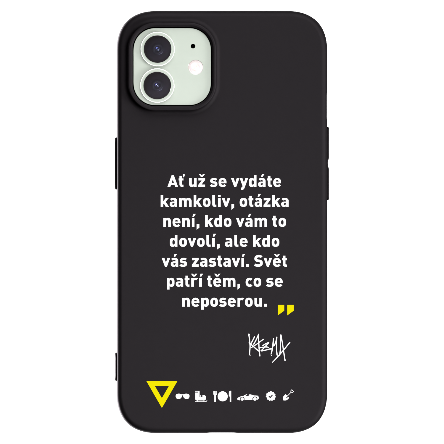 Picasee silikonový černý obal pro Apple iPhone 12 - Kazma - SVĚT PATŘÍ TĚM, CO SE NEPOSEROU