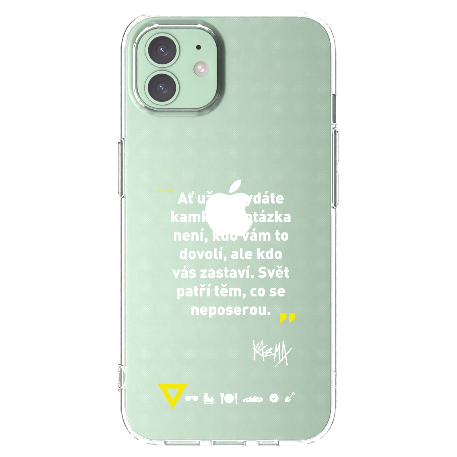 Picasee silikonový průhledný obal pro Apple iPhone 12 - Kazma - SVĚT PATŘÍ TĚM, CO SE NEPOSEROU