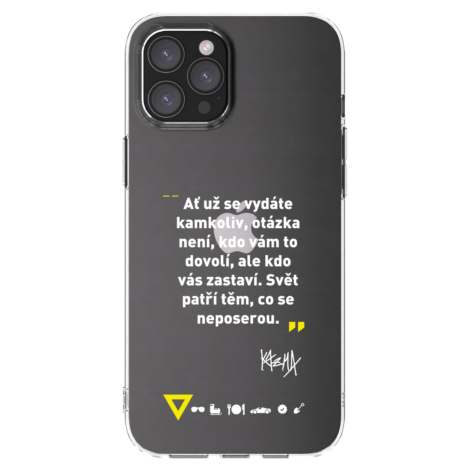 Picasee silikonový průhledný obal pro Apple iPhone 12 Pro Max - Kazma - SVĚT PATŘÍ TĚM, CO SE NEPOSEROU