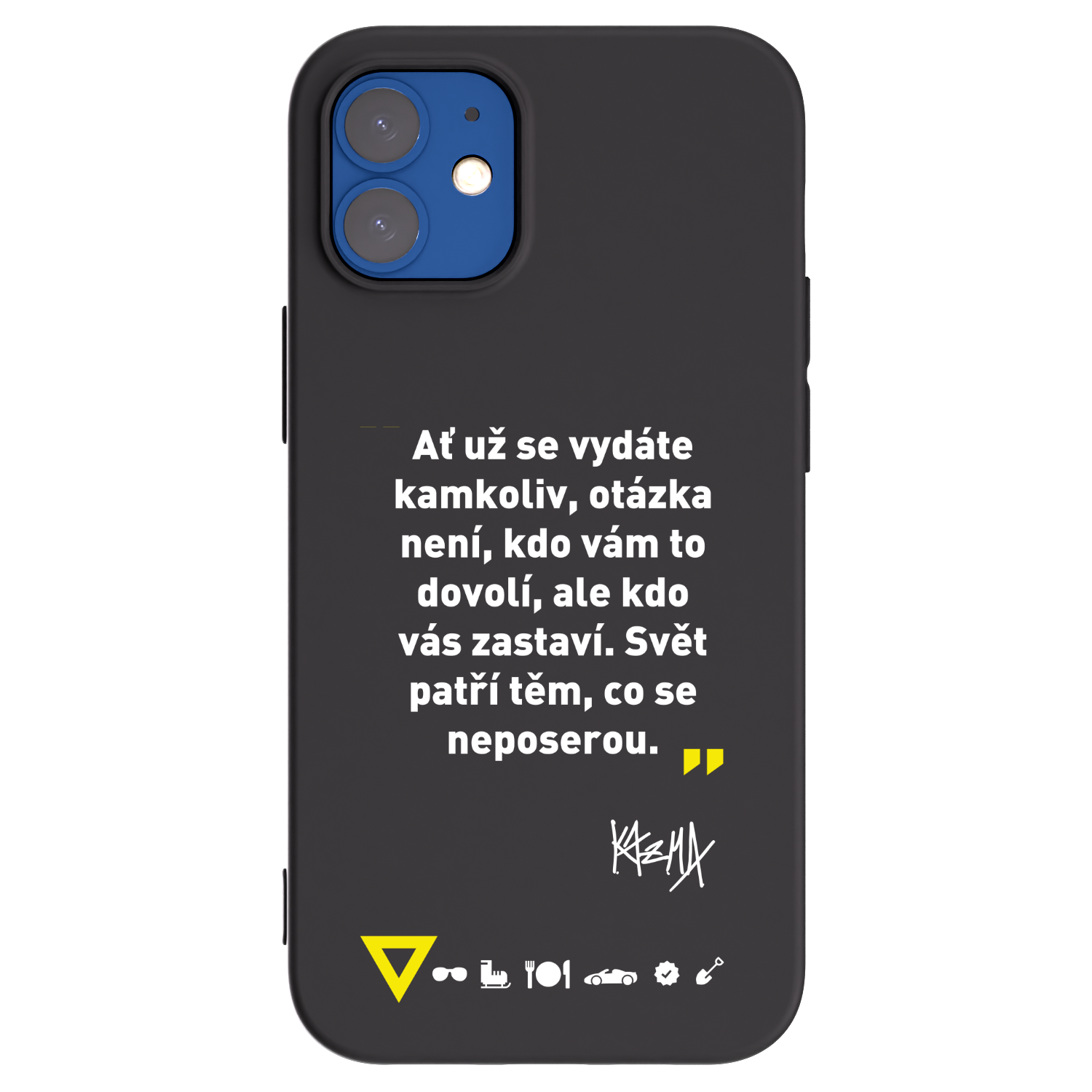 Picasee silikonový černý obal pro Apple iPhone 12 mini - Kazma - SVĚT PATŘÍ TĚM, CO SE NEPOSEROU