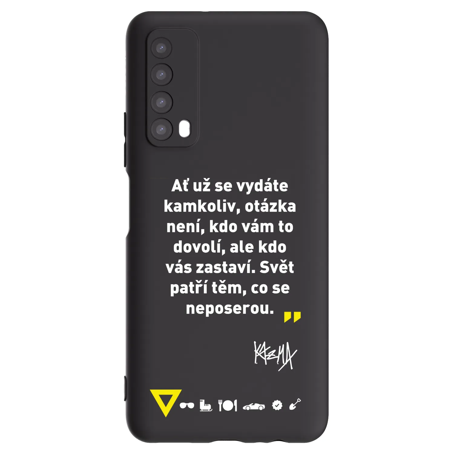 Picasee silikonový černý obal pro Huawei P Smart 2021 - Kazma - SVĚT PATŘÍ TĚM, CO SE NEPOSEROU