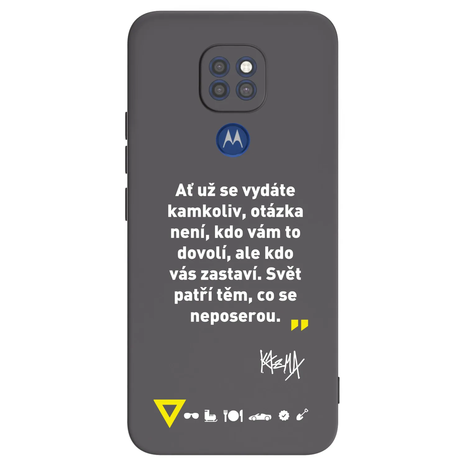 Picasee silikonový černý obal pro Motorola Moto G9 Play - Kazma - SVĚT PATŘÍ TĚM, CO SE NEPOSEROU