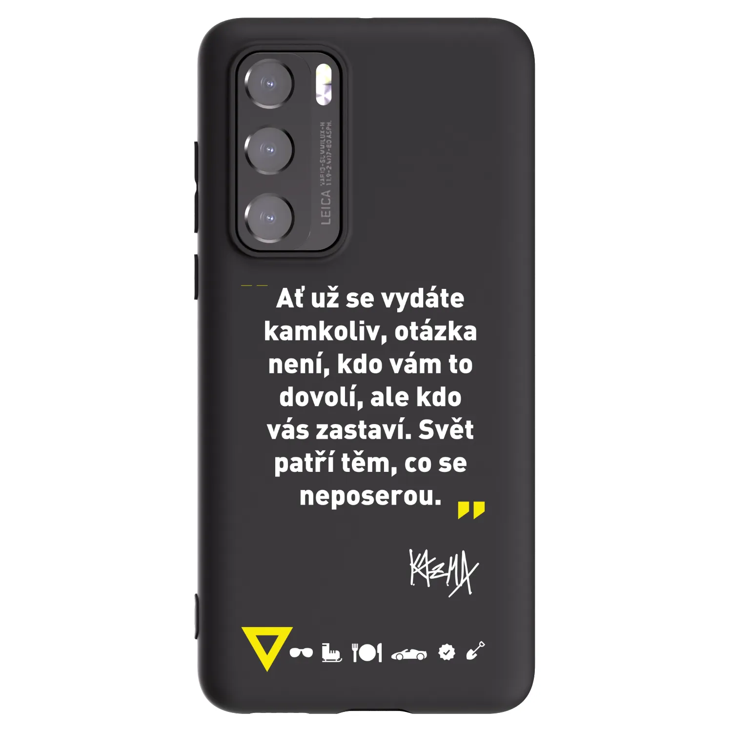 Picasee silikonový černý obal pro Huawei P40 - Kazma - SVĚT PATŘÍ TĚM, CO SE NEPOSEROU