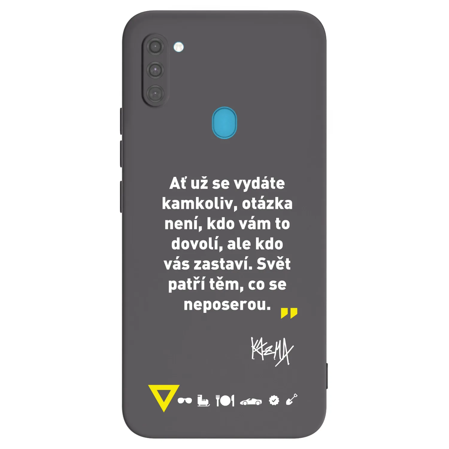 Picasee silikonový černý obal pro Samsung Galaxy M11 - Kazma - SVĚT PATŘÍ TĚM, CO SE NEPOSEROU