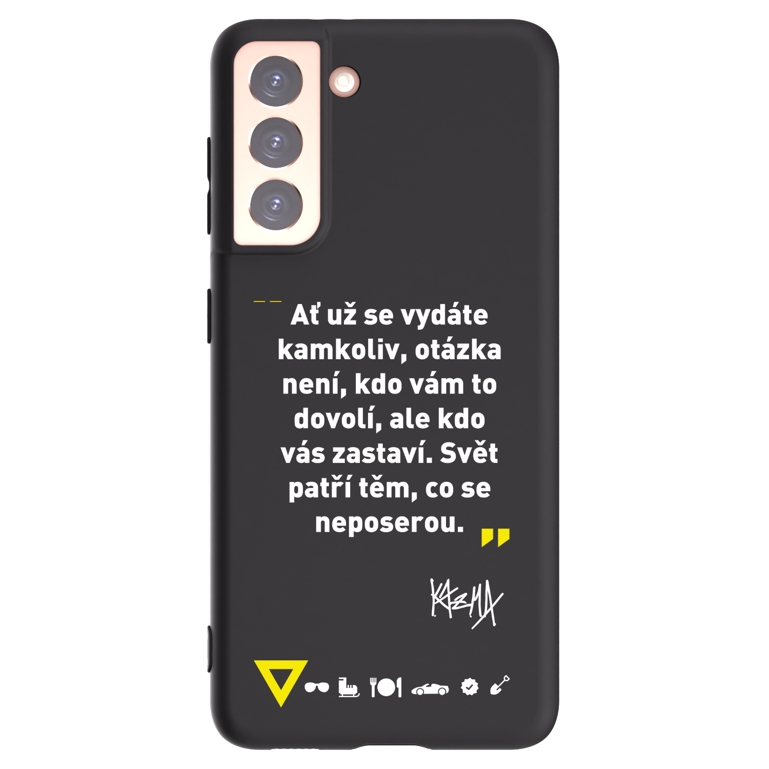Picasee silikonový černý obal pro Samsung Galaxy S21 5G G991B - Kazma - SVĚT PATŘÍ TĚM, CO SE NEPOSEROU